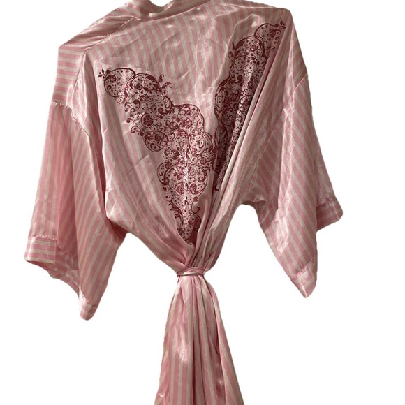 Victoria's Secret Backstage 2009 Robe Kimono Wrap Butterfly One Size Pink Stripe - Picture 3 of 6